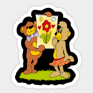 teddy bears in love Sticker